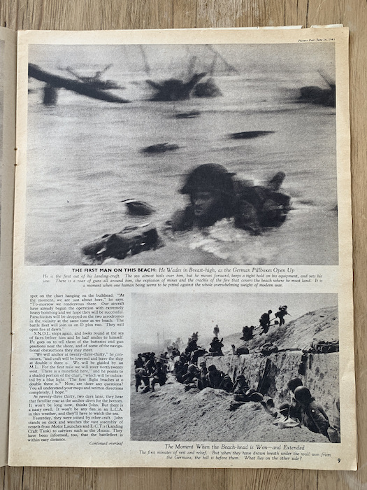 For Sale: Robert Capa beach landing images in print – Picture Post 1944
